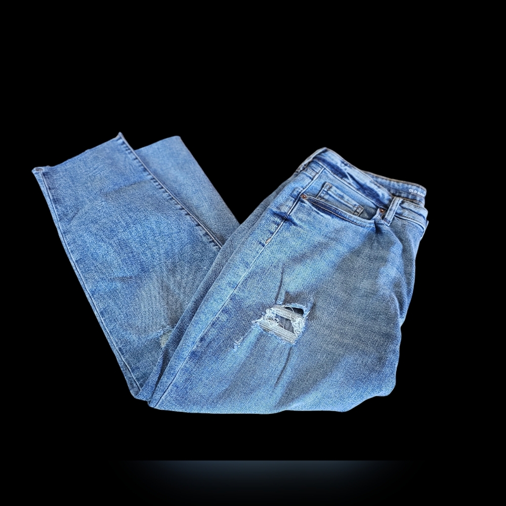 NWT Old Navy Extra Stretch OG Straight‎ Size  14 Short Denim Lightly Distressed
